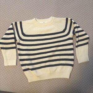 H&M Cream and Navy Striped Sweater